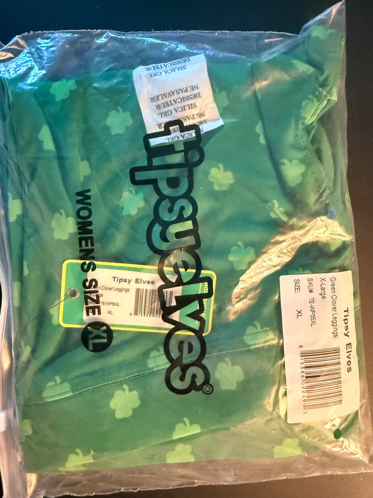NWT Tipsy Elves Women's Green Clover Leggings Size XL