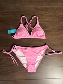 NWT Cupshe Pink Side Tie Two Piece Bikini Swimsuit Size Small