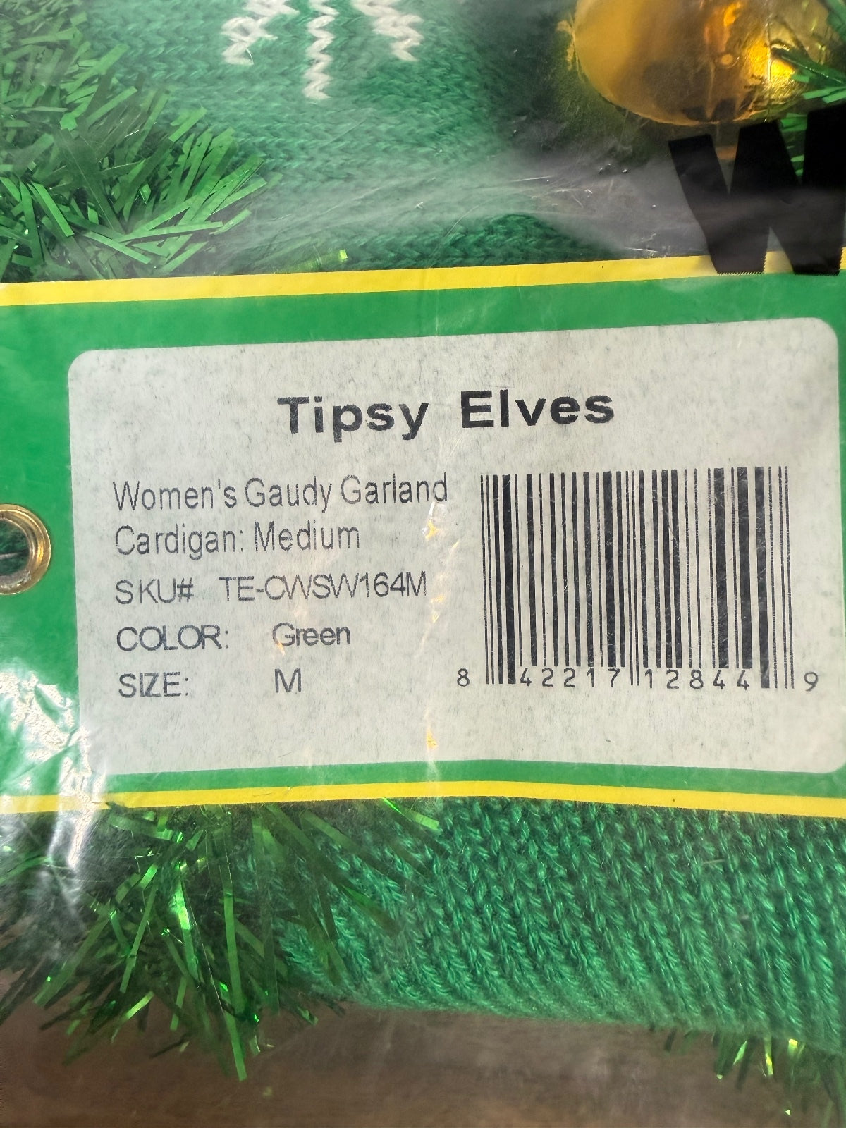 NWT Tipsy Elves Women's Gaudy Garland Ugly Christmas Cardigan Sweater Size M