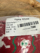 NWT Tipsy Elves Women's Red Reindeer Sweater Dress Size Large