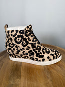 NWB Linea Paolo Anna 3 White Black Leopard Wedge Sneakers Size 9.5