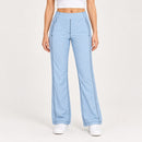 NWT Halara High Waisted Contrast Stitch Flare Pants Light Blue Size XS