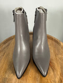 NWB Linea Paolo Viva Moss Leather Pointed Toe Block Heel Ankle Boots Size 7.5