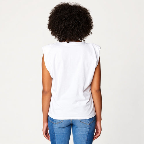 NWT BLANKNYC Might Be Right Padded Shoulder Tank White Size XS