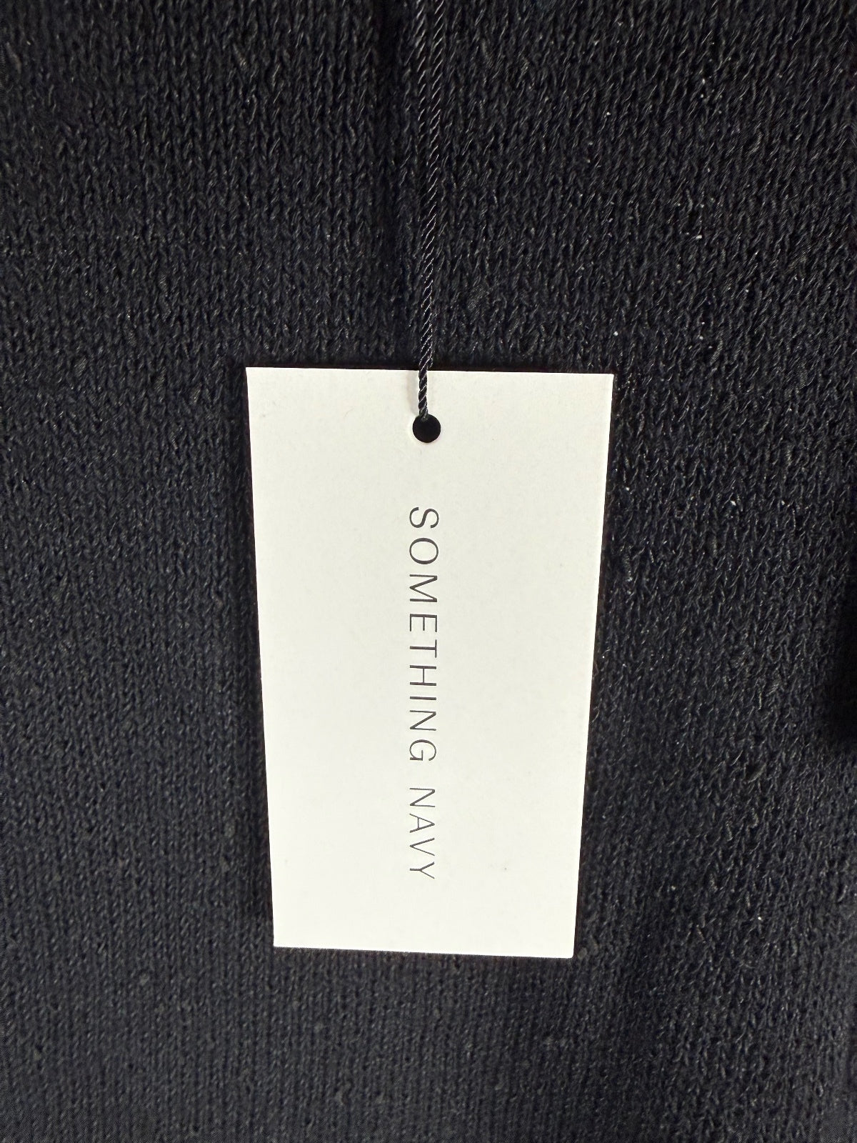 NWT Something Navy Louise Black Floral Embroidered Ruffle Sweater Size Small