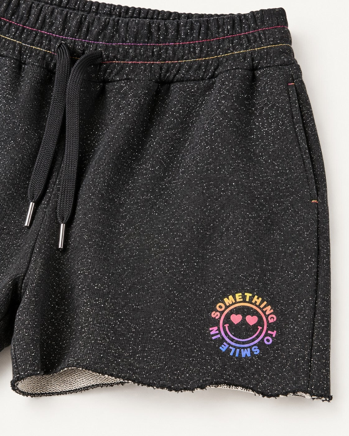 NWT Something Navy Something to Smile In Black Sweatshorts Size XS