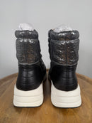NWB Linea Paolo Gillie Silver Metallic Puffer Wedge Sneaker Boots Size 10