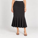NWT Halara Mid Rise Ruched Midi Mermaid Skirt Black M