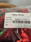 NWT Tipsy Elves Red & Green Reversible Sequin High Waisted Leggings Size Large