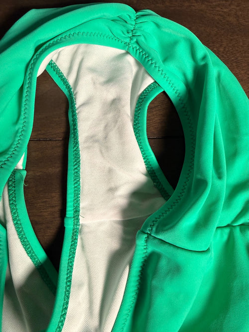 NWT Cupshe Green Ruched Two Piece Bikini Swimsuit Size Small
