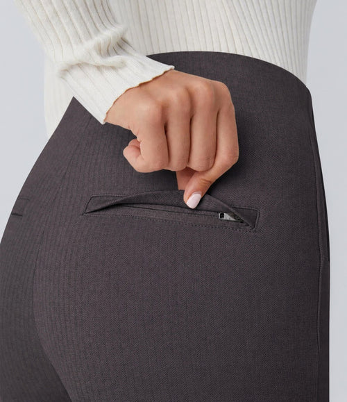 NWT Halara High Waisted Tummy Control Herringbone Charcoal Leggings Size XS 7/8