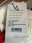 NWT Something Navy Ivory Floral Embroidered Crew Neck Sweater Size XS