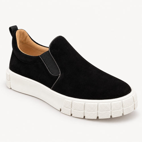 NWB Linea Paolo Kenly Black Suede Slip-On Sneakers Women's Size 9