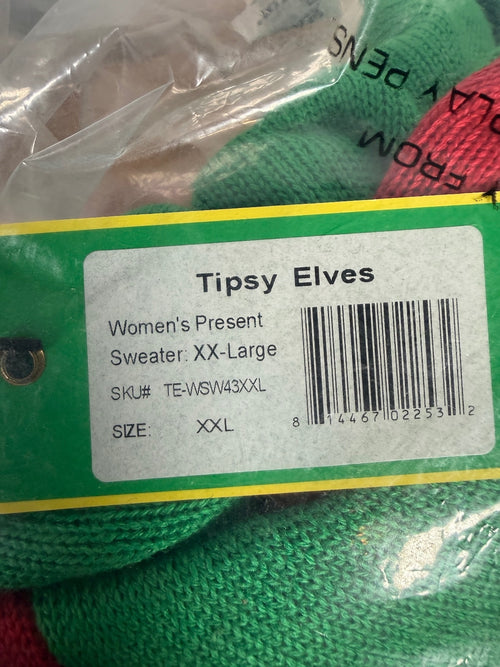 NWT Tipsy Elves Women's Christmas Present Ugly Christmas Sweater Size XXL