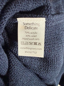 NWT Something Navy Navy Floral Embroidered Crew Neck Sweater Size XXS
