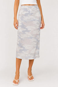 NWT REVOLVE Z Supply Alco Camo Midi Skirt Dove Grey Size Small