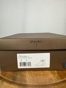 NWB Linea Paolo Frieda Black Oiled Leather Wedge Sneakers Size 10