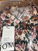 NWT Something Navy Cream Multi Floral Ruffle Long Sleeve Blouse Size Medium