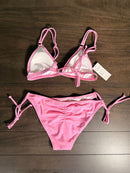 NWT Cupshe Pink Side Tie Two Piece Bikini Swimsuit Size Small