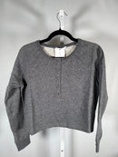NWT Something Navy Heather Gray Henley Long Sleeve Sweatshirt Size XS