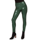 NWT Tipsy Elves Dark Green Sequin High Waisted Leggings Size XS