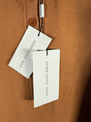 NWT Something Navy Camel Henley Sweatshirt Size Large