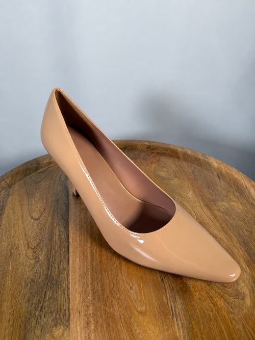 NWB Linea Paolo Polina Maple Sugar Patent Pointed Toe Pumps Size 7.5