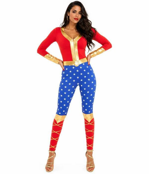 NWT Tipsy Elves Women's Patriotic Superhero Wonder Lady Costume Size Large