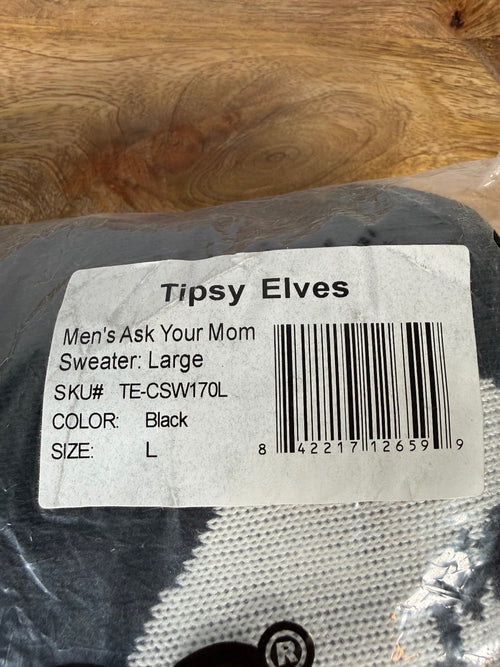 NWT Tipsy Elves Men's Ask Your Mom Ugly Christmas Sweater Size Large