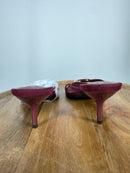 NWB Berness Royalty Wine Gold Accent Heeled Sandals Women's Size 7.5