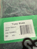 NWT Tipsy Elves Women's Green Sequin Skirt Size XXL