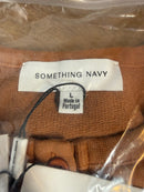 NWT Something Navy Camel Henley Sweatshirt Size Large