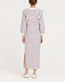 NWT Something Navy Meghan Floral Ruffle Sweatshirt Dress White Size M