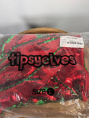NWT Tipsy Elves Red & Green Reversible Sequin High Waisted Leggings Size Large