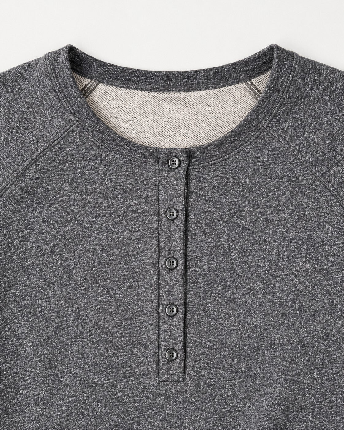 NWT Something Navy Heather Gray Henley Long Sleeve Sweatshirt Size XS