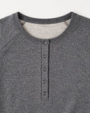 NWT Something Navy Heather Gray Henley Long Sleeve Sweatshirt Size XS