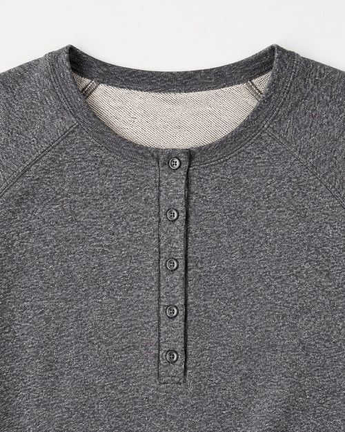 NWT Something Navy Heather Gray Henley Long Sleeve Sweatshirt Size XS