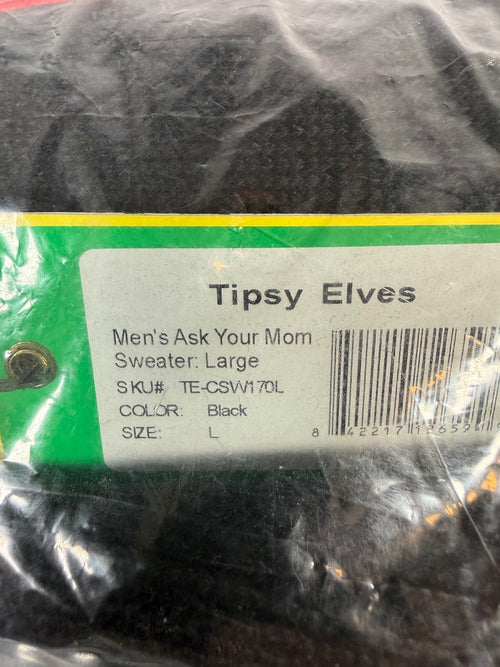 NWT Tipsy Elves Men's Ask Your Mom Ugly Christmas Sweater Size Large
