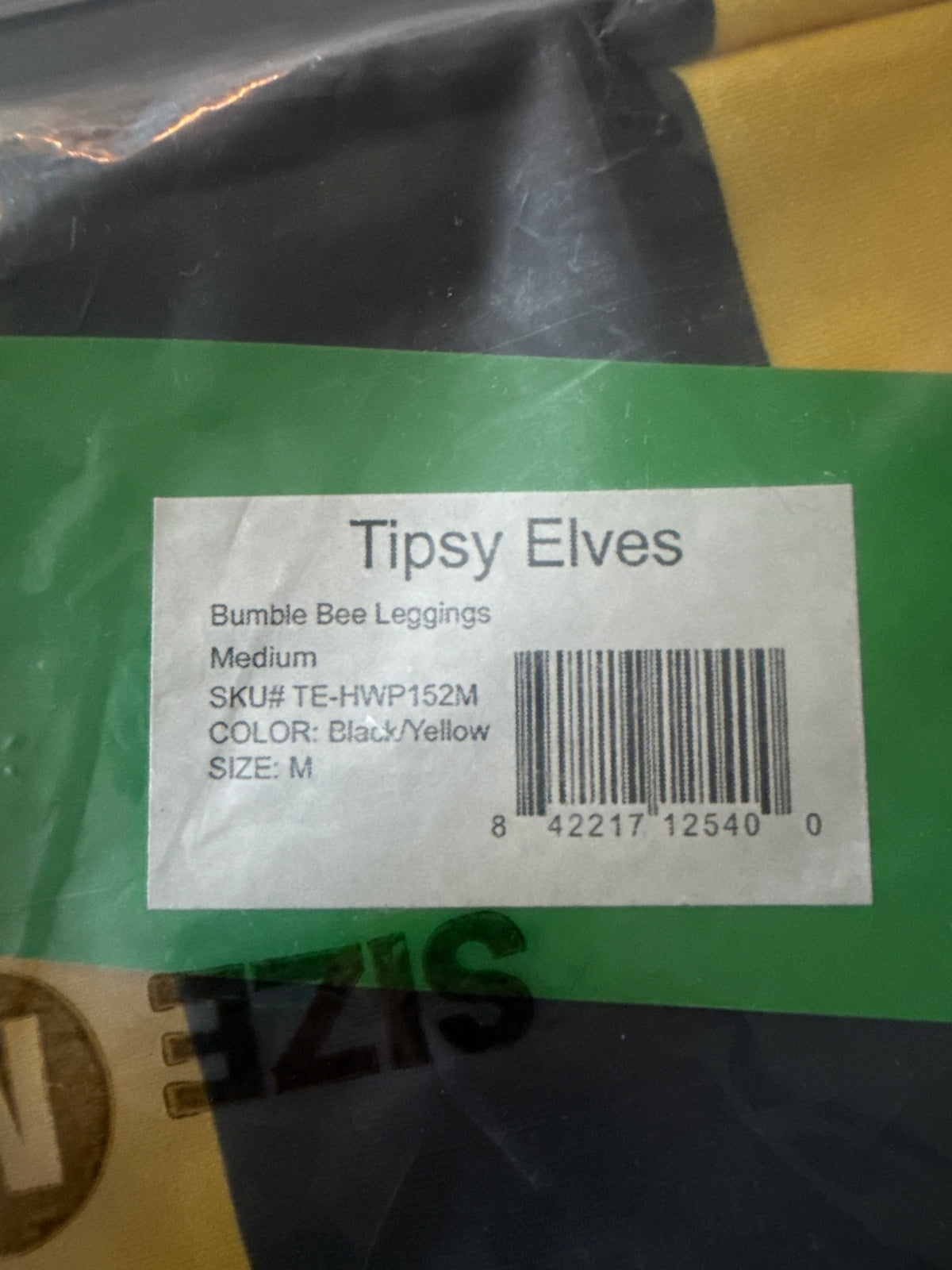 NWT Tipsy Elves Bumblebee Striped Halloween Leggings Size Medium