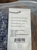NWT Something Navy Poppy Blue Marled Knit Sweater Shorts Size XL