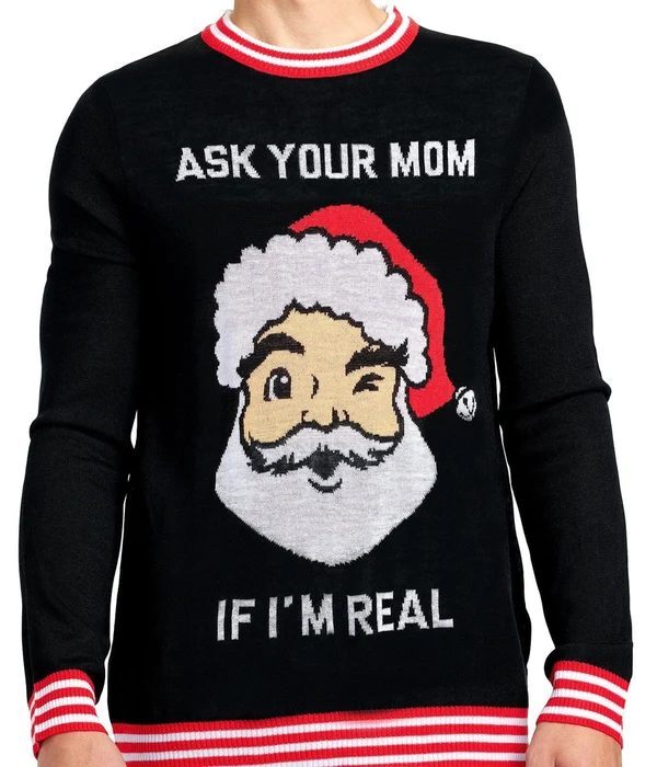 NWT Tipsy Elves Men's Ask Your Mom Ugly Christmas Sweater Size Large