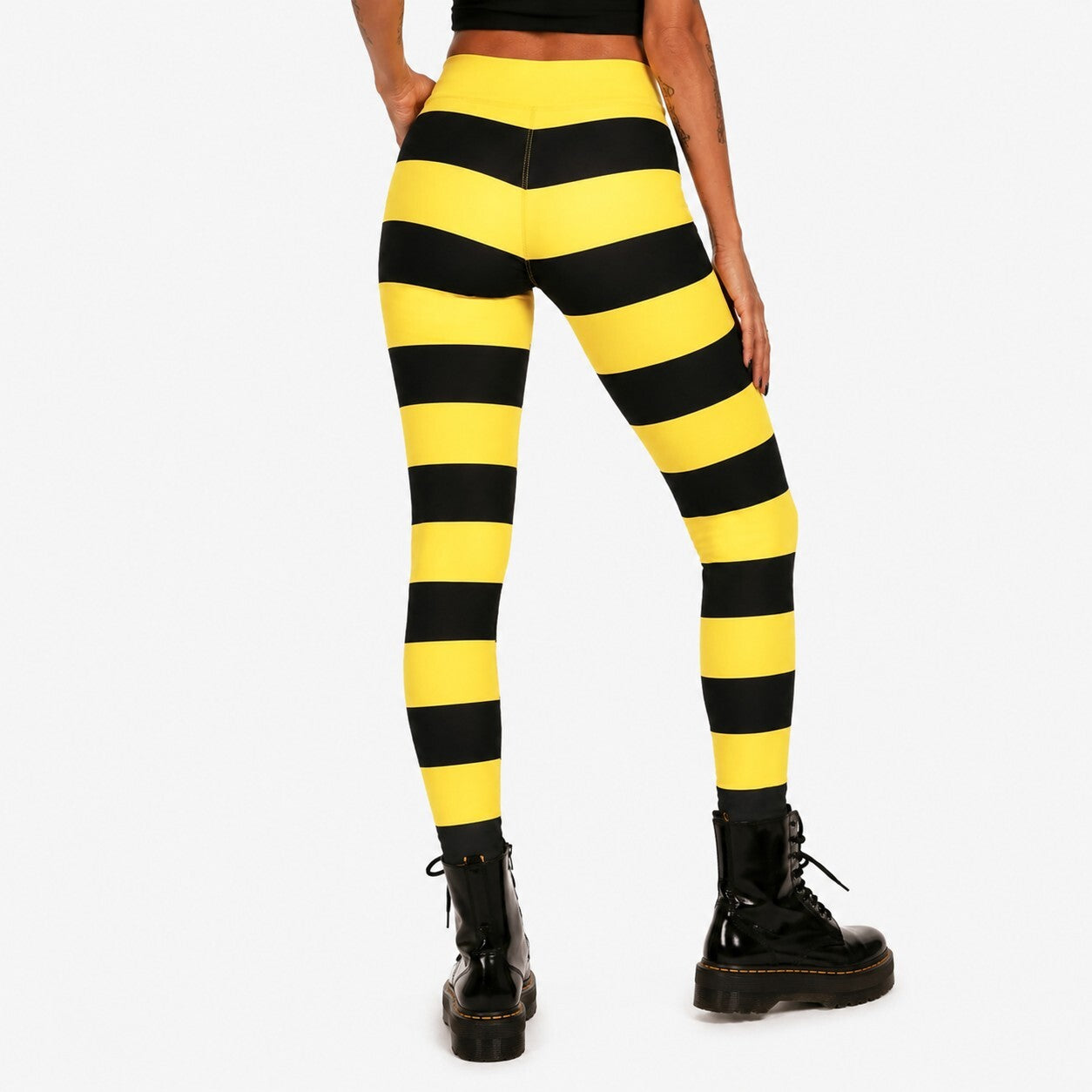 NWT Tipsy Elves Bumblebee Striped Halloween Leggings Size Medium