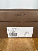 NWB Linea Paolo Wisteria Black Suede Buckle Wedge Sandals Size 5.5
