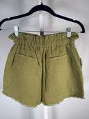 NWT Something Navy Ryan Paperbag Green Shorts Frayed Hem Size XS