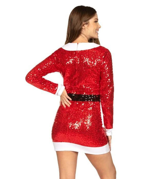 NWT Tipsy Elves Women's Santa Sequin Dress Size Small