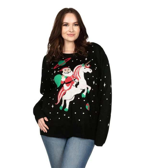 NWT Tipsy Elves Women's Santa Unicorn Ugly Christmas Sweater Size XXL