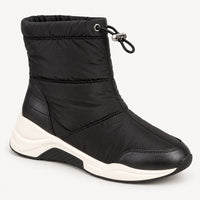 NWB Linea Paolo Gillie Black Puffer Wedge Sneaker Boots Size 7
