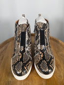 NWB Linea Paolo Felicia 3 Python Print Leather Wedge Sneakers Size 6.5