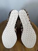 NWB Linea Paolo Anna 3 White Black Leopard Wedge Sneakers Size 7