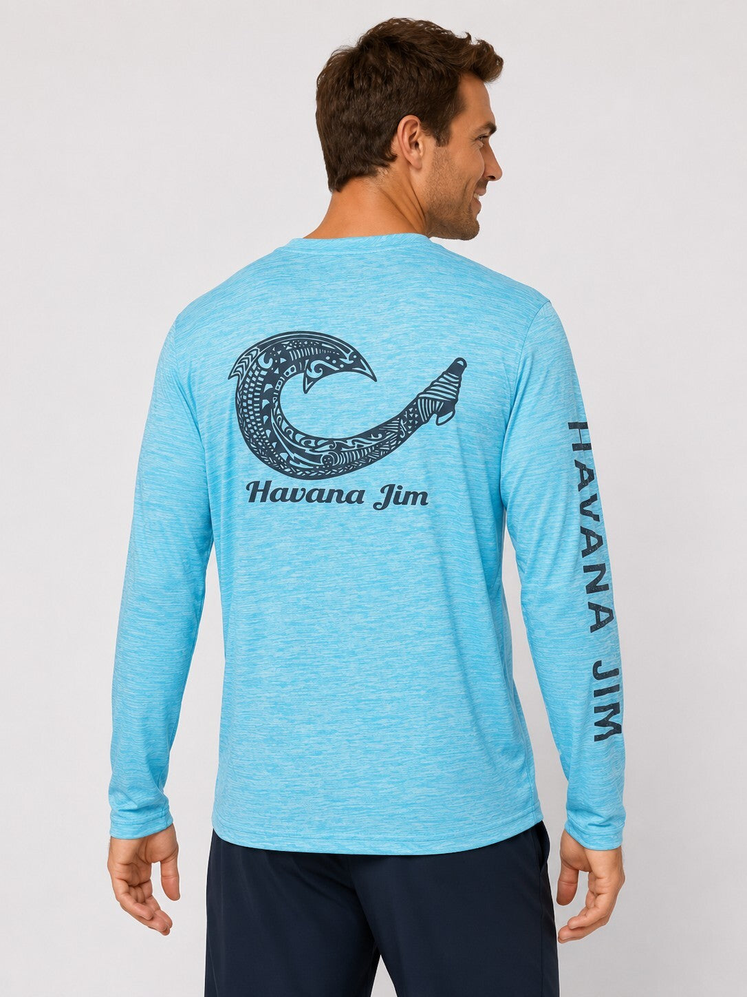 NWT Havana Jim Performance Fishing Long Sleeve Shirt Aqua Blue Medium